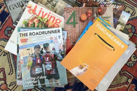 Magazines on a table